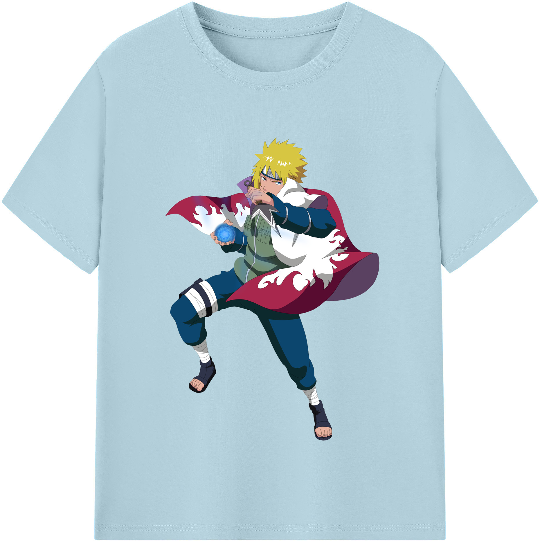 （画像用） NARUTO -ナルト- 波風 ミナト Namikaze Minato 綿100％半袖Tシャツ（フロントプリント）